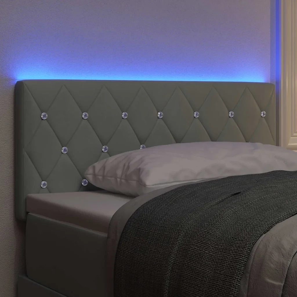 Testiera | Testata LED con strisce LED Grigio chiaro 90 cm Velluto