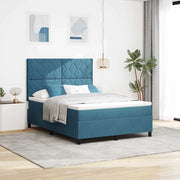 Letto a Sorgente LED Blu Scuro 140 x 200 cm Velluto 3343386