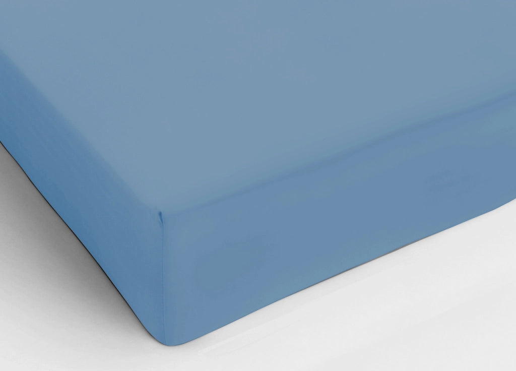 Lenzuolo Sotto Con Angoli In Cotone In Tinta Unita Colore Azzurro C.N. - Singolo - Azzurro