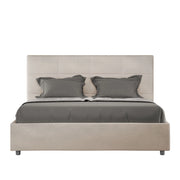 BS COM Letto una piazza e mezza contenitore imbottito 130x200 microfibra sabbia