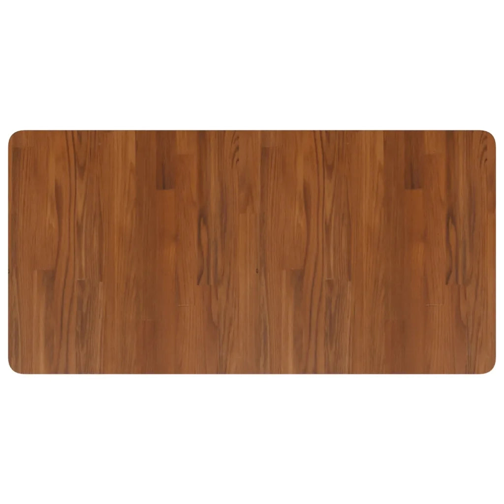Piano Bagno Marrone Scuro 100x50x2,5cm Legno Massello Trattato 343053