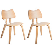 Set di 2 sedie da pranzo Struttura in legno di gomma marrone chiaro Mobili da cucina per sala da pranzo in stile retrò