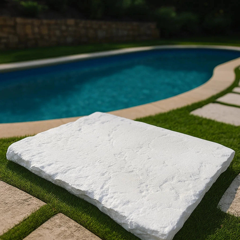 Camminamento cemento effetto pietra 90x60cm sp.4cm ambienti esterni cortili