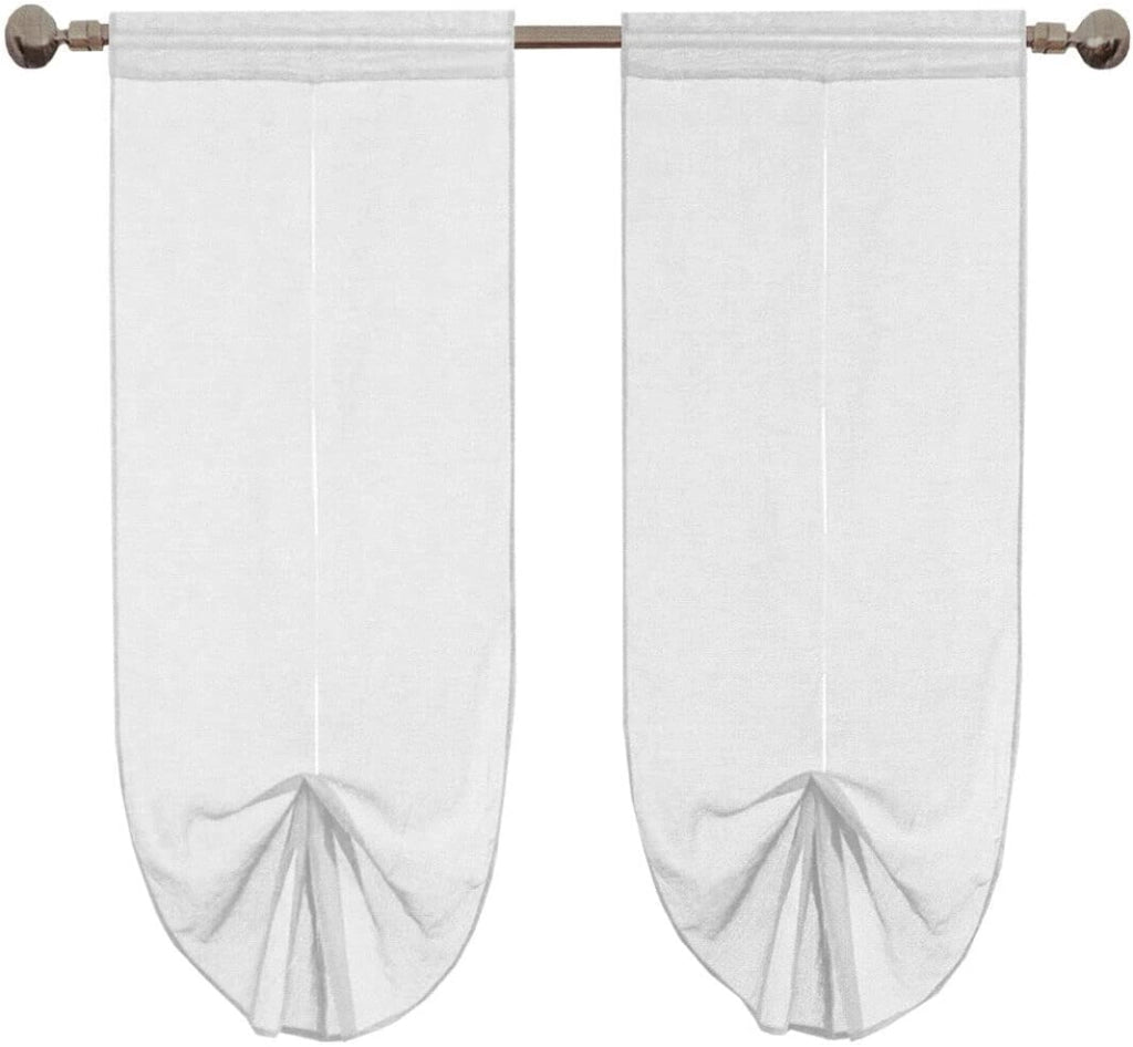 Tende Pacchetto Coppia Regolabili 60x150 cm Finestra Porta Interno Tessuto Casa Bianco