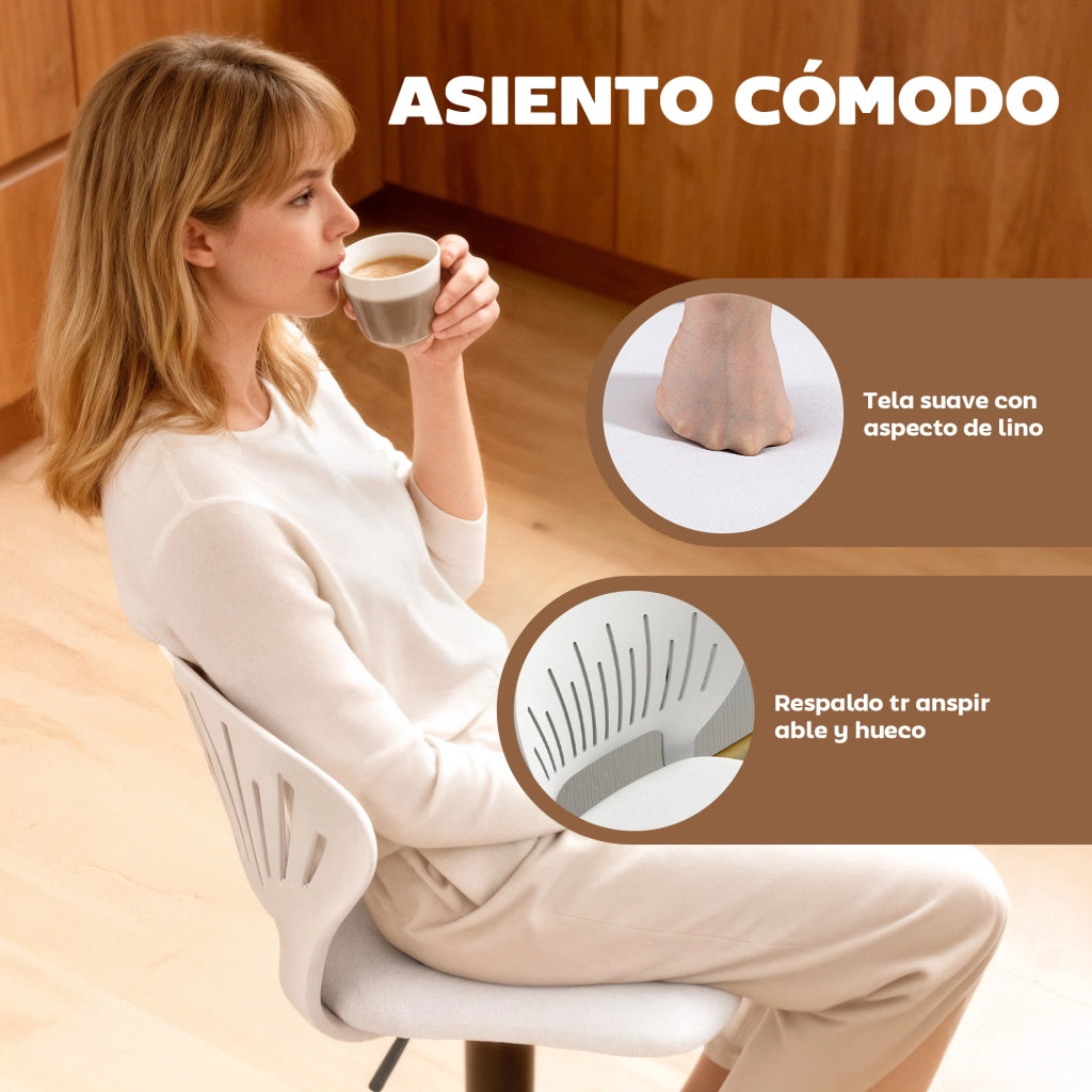 Set di 2 sgabelli da bar girevoli 360¡ã ¨C Minimal ¨C bianco, metallo, 84-105 cm