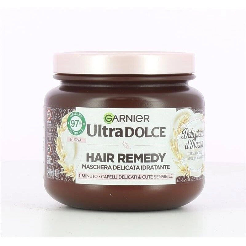 GARNIER ULTRA DOLCE 3 MASCHERE IDRATANTE PER CAPELLI DELICATI E CUTE SENSIBILE CON CREMA DI RISO E LATTE DI AVENA 340 ML