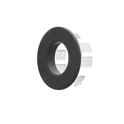 Ghiera con foro nera opaca troppo pieno lavabo e bidet da 24 o 28 mm