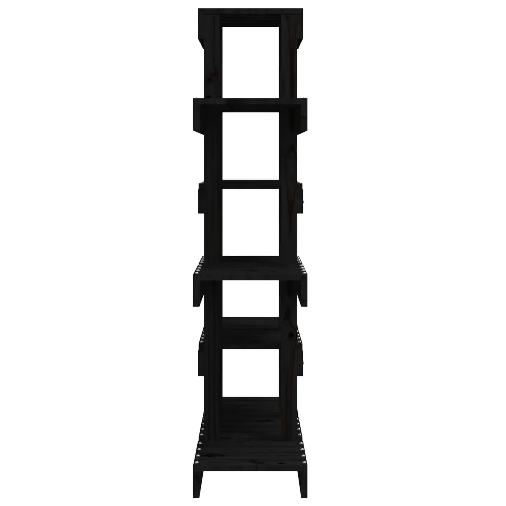Supporto per piante | Sostegno per piante Nero 85x25x109,5 cm Legno Massello di Pino