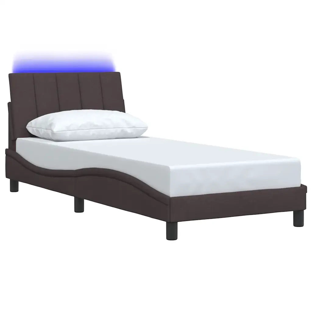 Giroletto senza Materasso Hanko Marrone Scuro 80x200 cm Tessuto 3310422