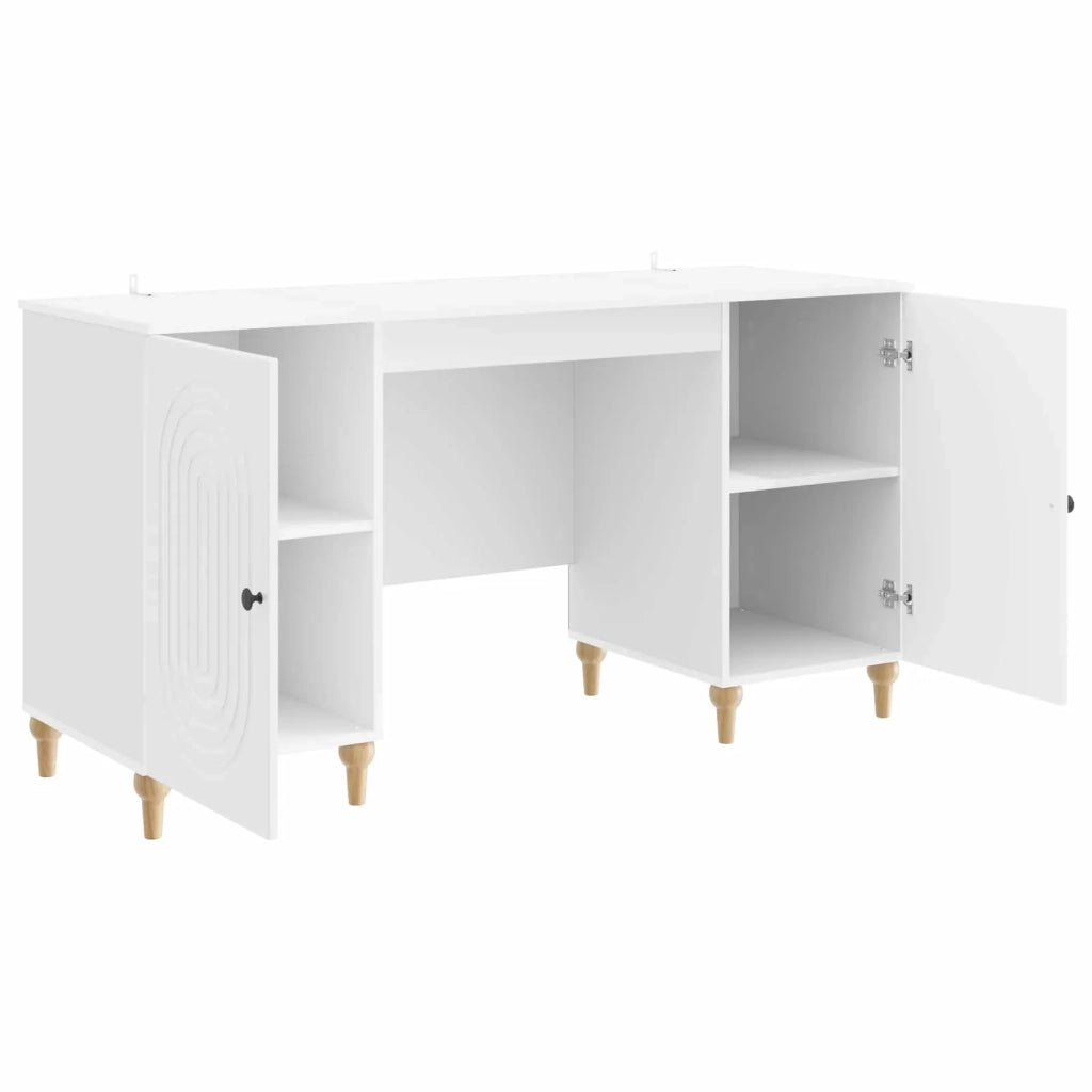 Scrivania Bianco Lucido 142,5 x 50 x 75 cm Legno ingegnerizzato 3414580