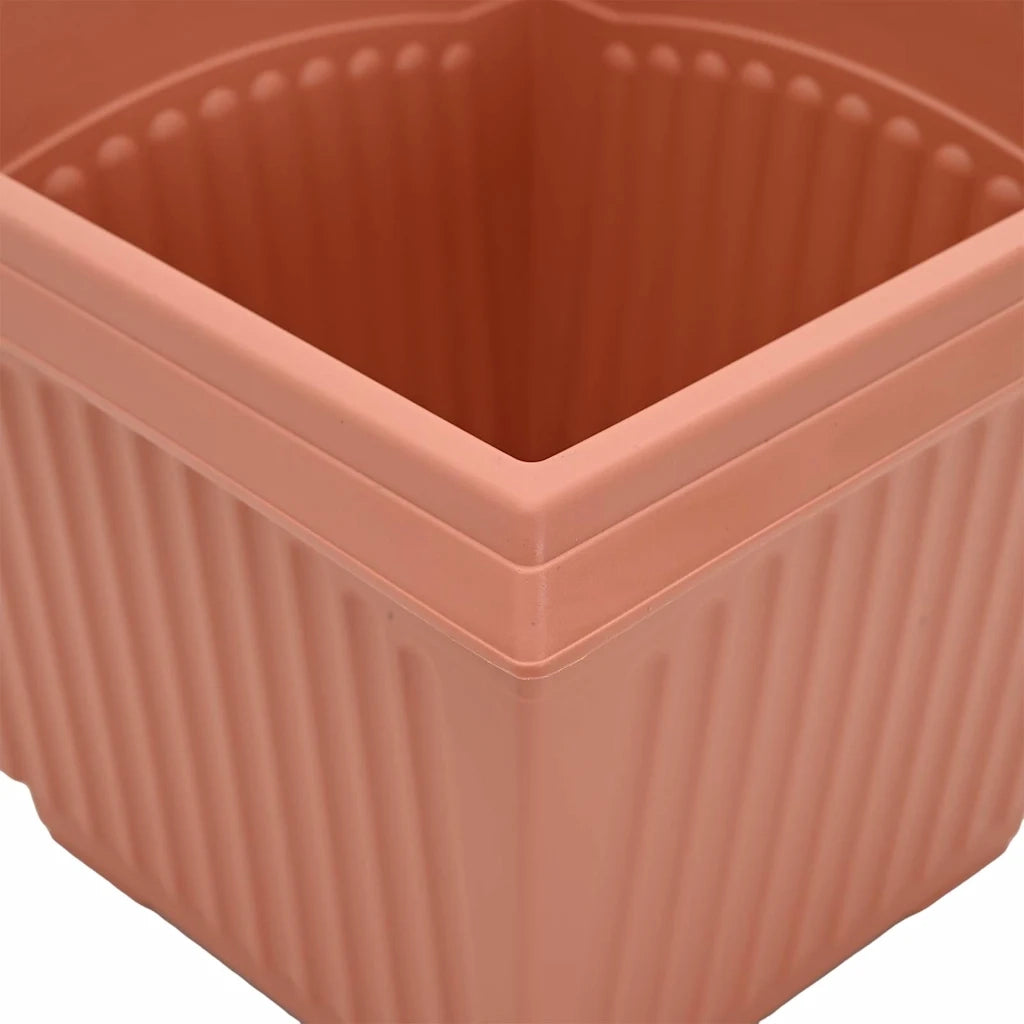Fioriere | Cassetta per fiori | Vaso quadrato per fiori 24 pz Rosso Mattone 43 x 43 x 33,5 cm