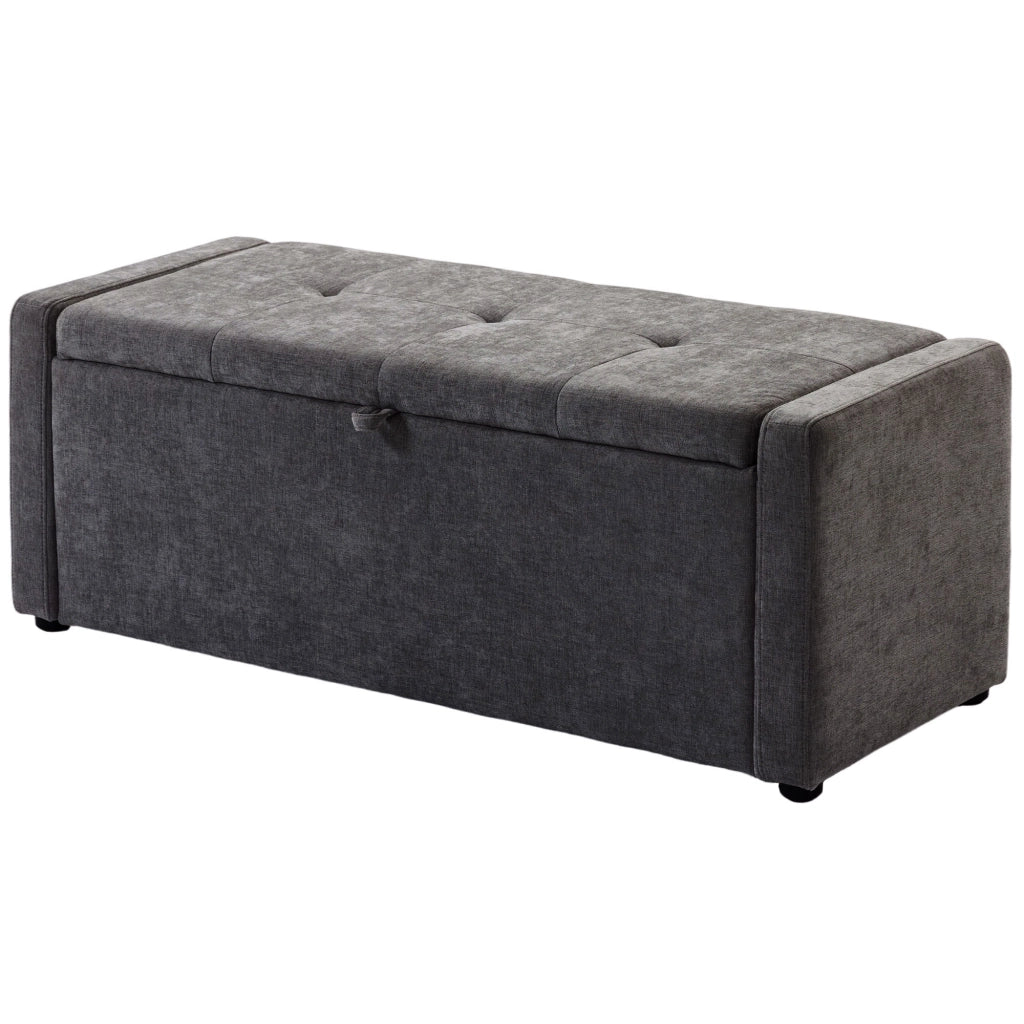 Pouf contenitore ¨C Xylo ¨C tessuto grigio scuro 122x48x44 cm