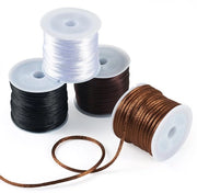 Cordone a coda di ratto 4 rotoli - 2 mm di diametro - 10,93 metri per rotolo - filo satinato nylon - per la creazione di gioielli - nodi cinesi - cordone per gioielli