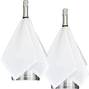 Flesseni per wijncoolers o ijsemmer, 54 cm, in cotone bianco, 2 pezzi, cernita circolare con foro medio