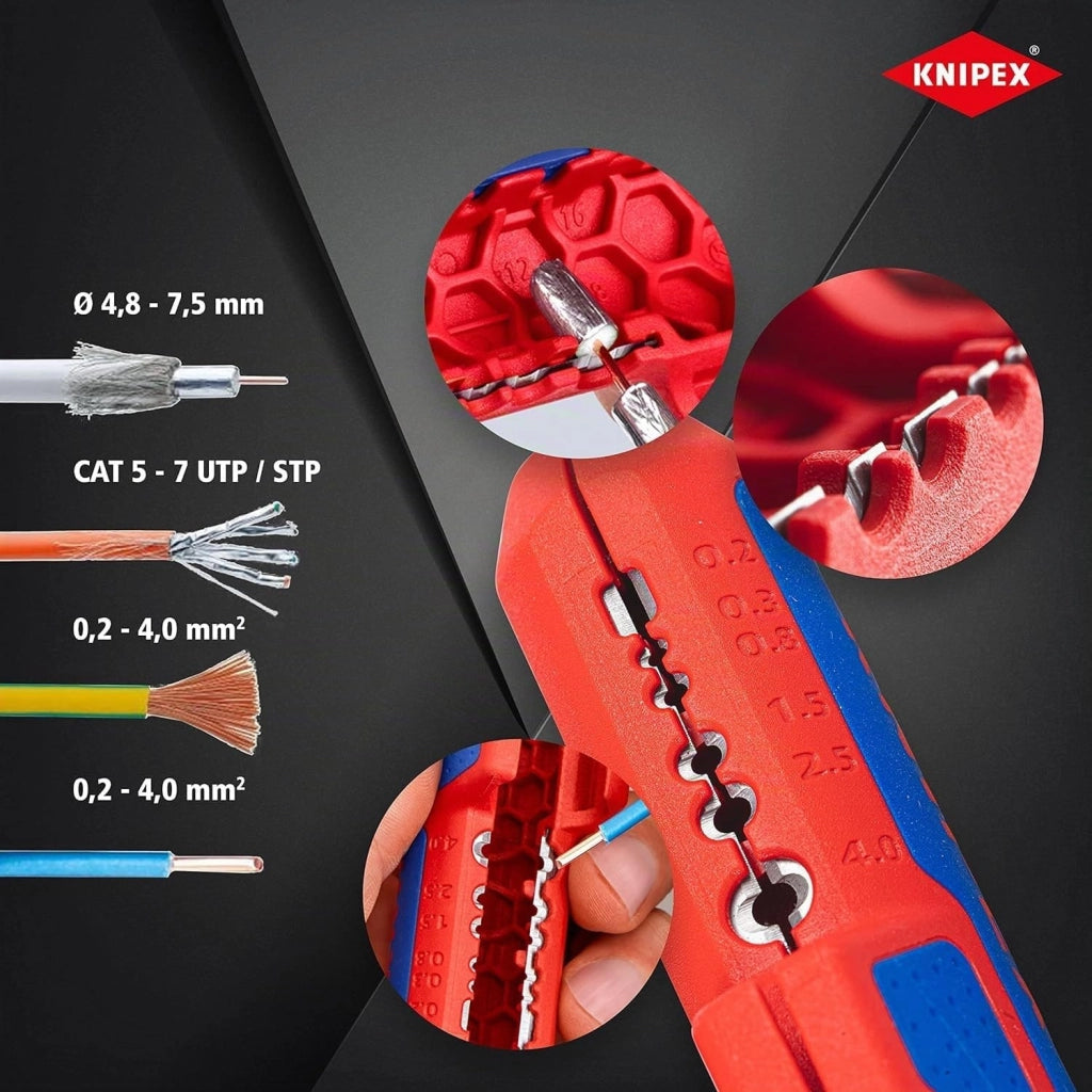 Spelacavi Universale Knipex Ergostrip 135 mm