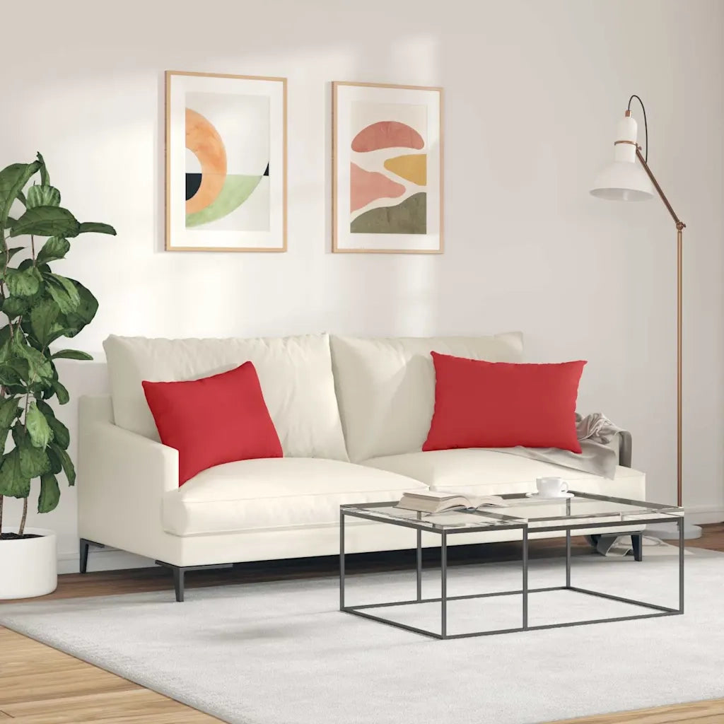 Cuscini da Divano 2 pcs Rosso 60 x 40 cm Tessuto 42013665