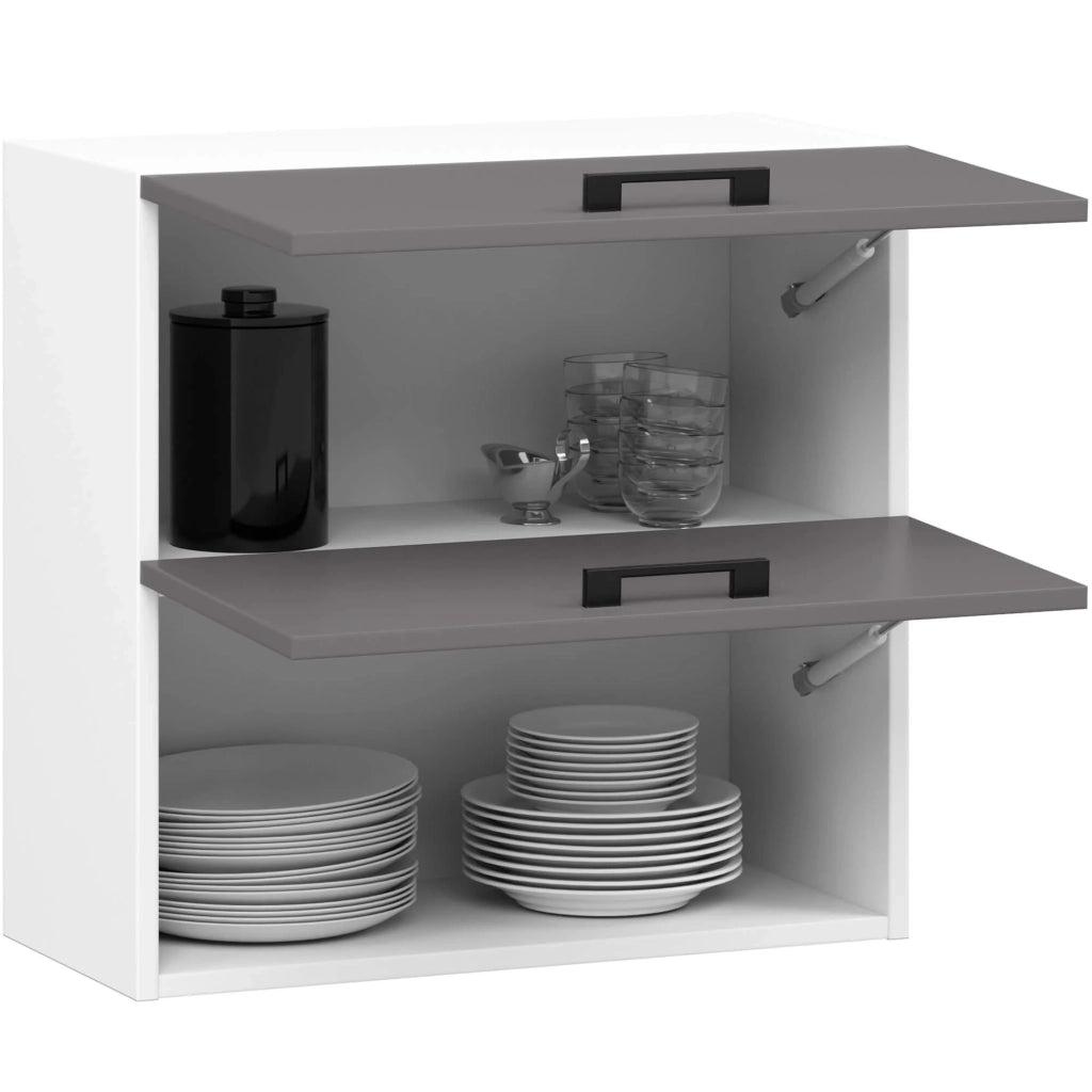 Mobile da cucina pensile sistema AKORD OLIWIA G2 Bianco, Grigio Grafite 60 cm 2 ante 60x30x58 cm