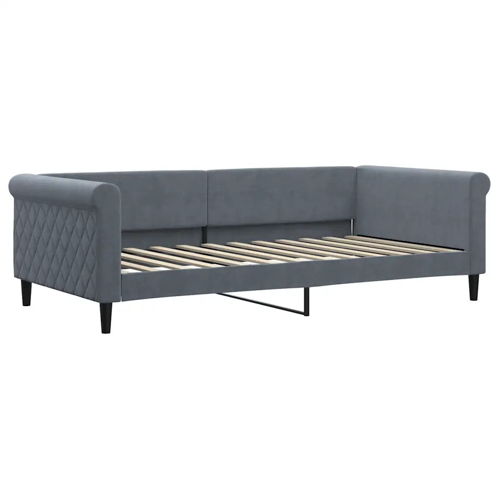 Divano Letto con Materasso-Sofa Letto-Daybed Grigio Scuro 100x200 cm in Velluto 872310