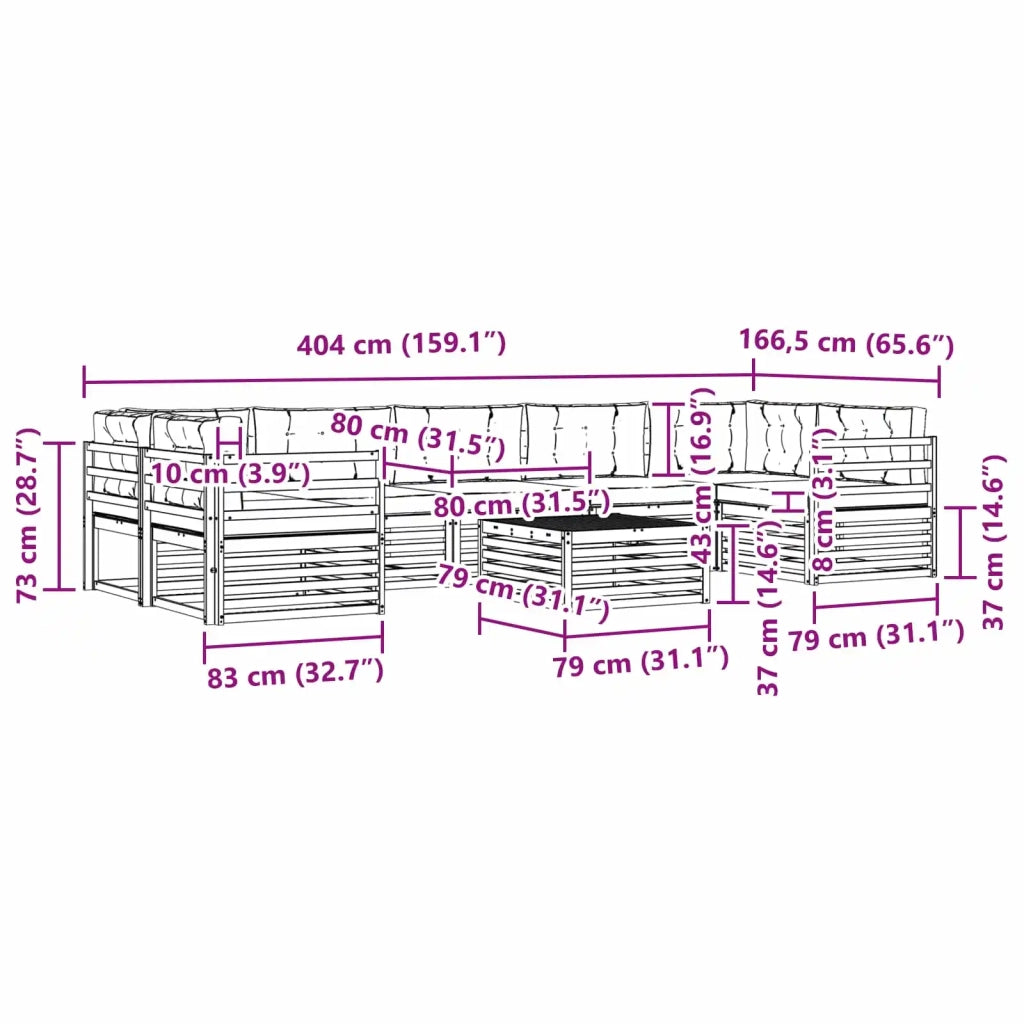 Set di divani da esterno 8 pcs Bianco e Antracite 3390187