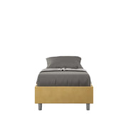 BS COM Letto singolo contenitore imbottito 80x200 microfibra ocra