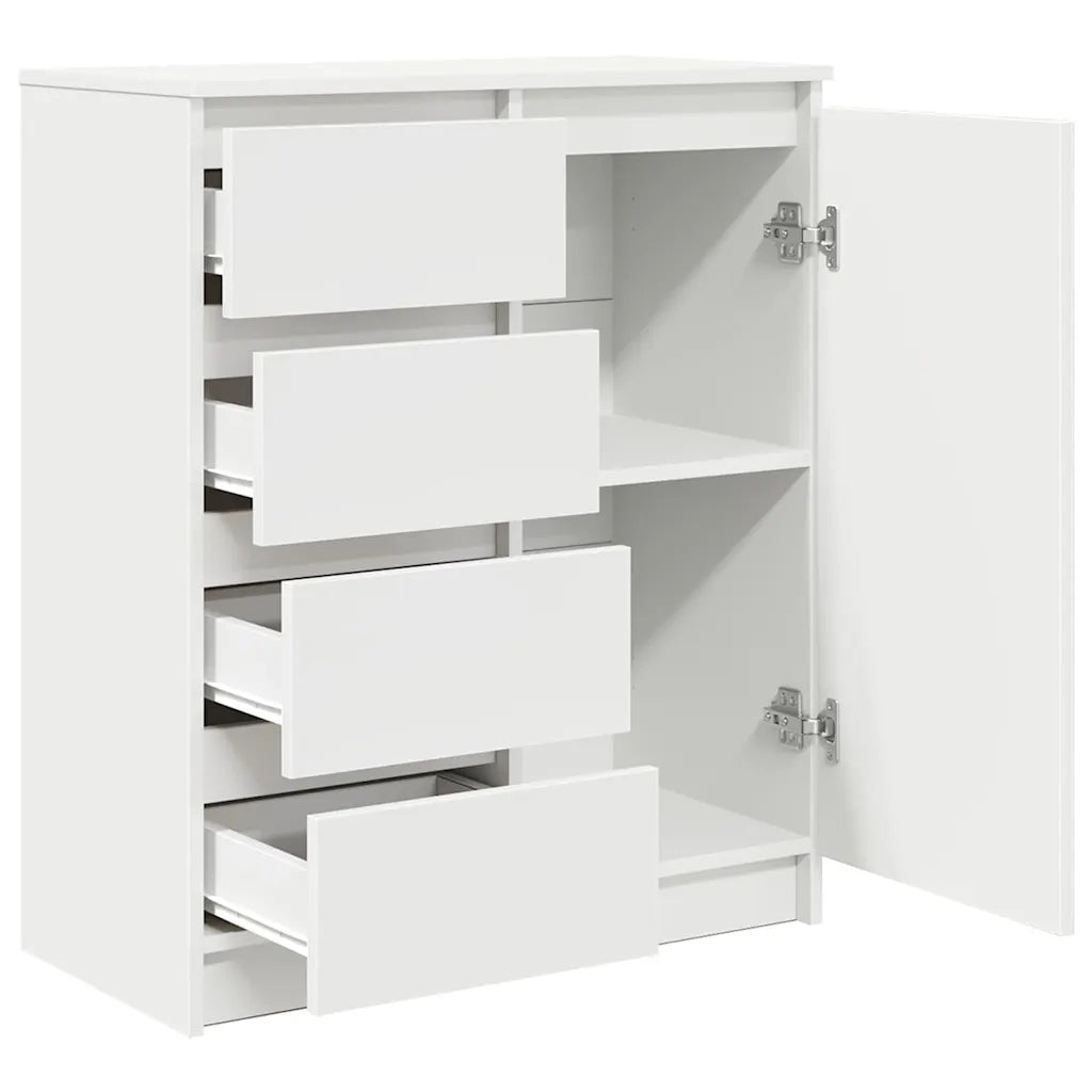 Credenza | Madia | Buffet da pranzo | Armadio da pranzo con Cassetti Bianco 71x35x84 cm in Legno Multistrato