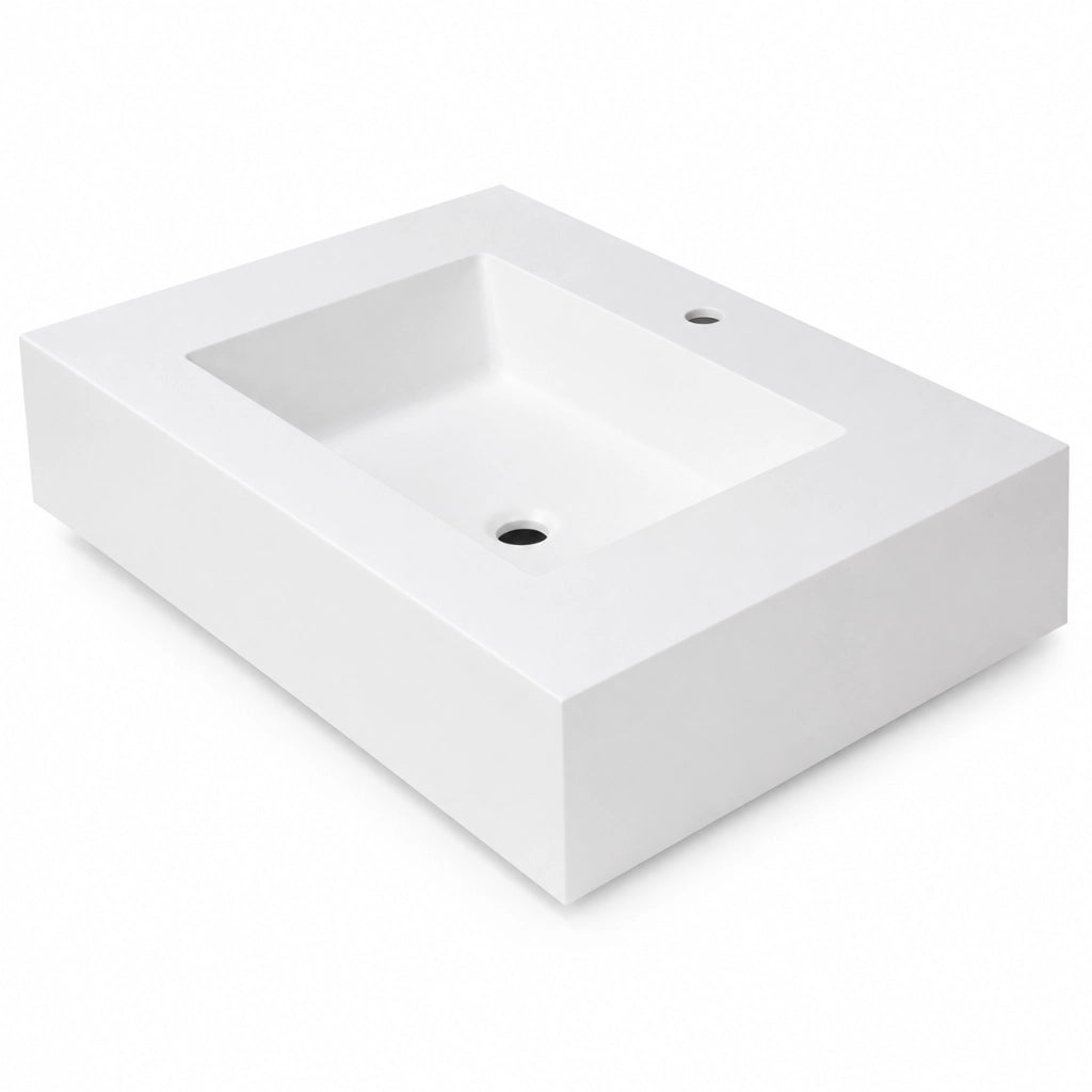 Top lavabo sospeso serie dustin in mineral marmo bianco antracite finitura liscia *** misure 90x46x15 cm, tinta bianc...
