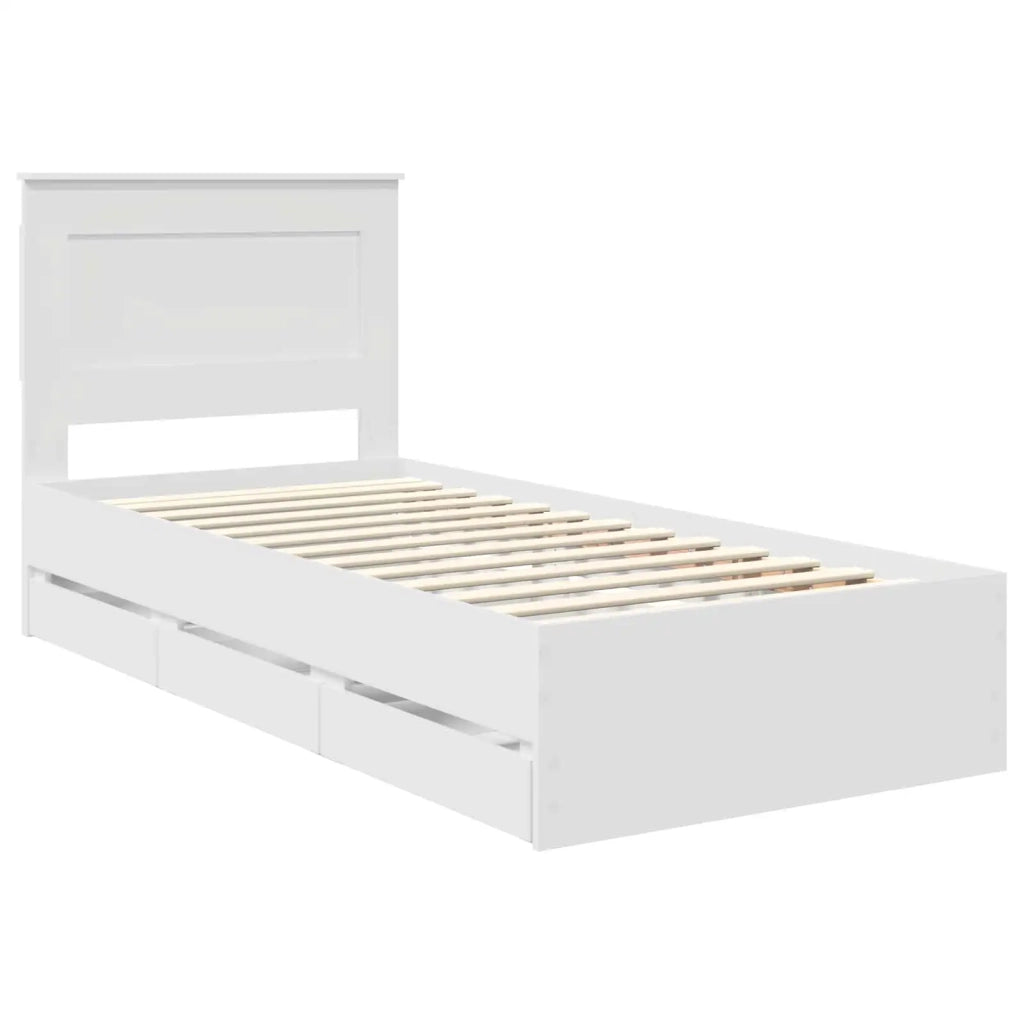 Struttura del letto Bianco 75 x 190 cm Legno Ingegnerizzato 3410214
