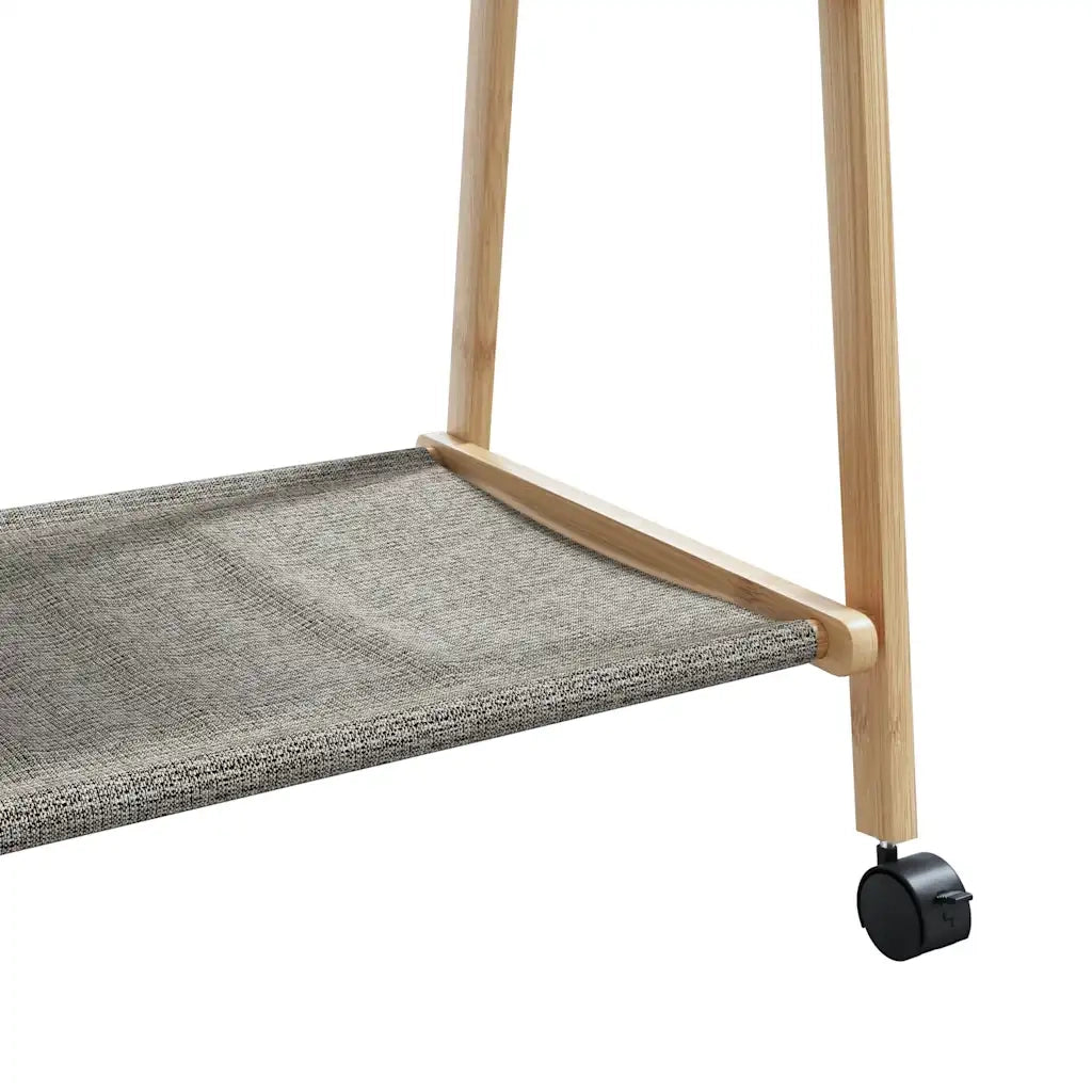 Appendiabiti con Ripiani e Ruote 96x45,5x155,5 cm in Bambù 4008909