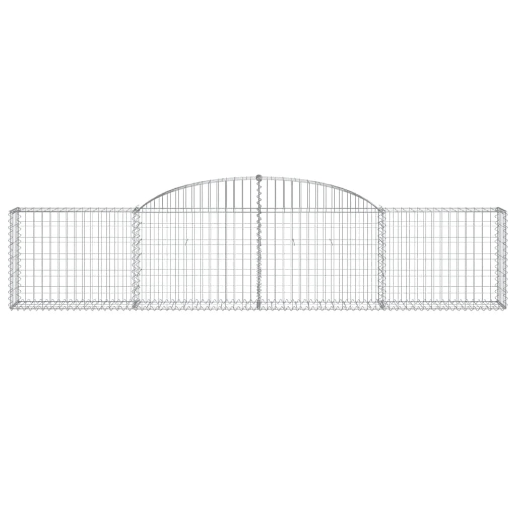 Gabbione cesti ad arco muro di contenimento gabbia recinzione 30 pz 300 x 30 x 60/80 cm ferro zincato Argento 02_0040840