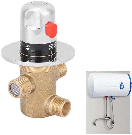 Valvola termostatica 3 vie - Manometro della temperatura - Cerniera antiscivolo - Impermeabile all'acqua - Cerniera in ottimo messings - Sicura e affidabile - Termostato