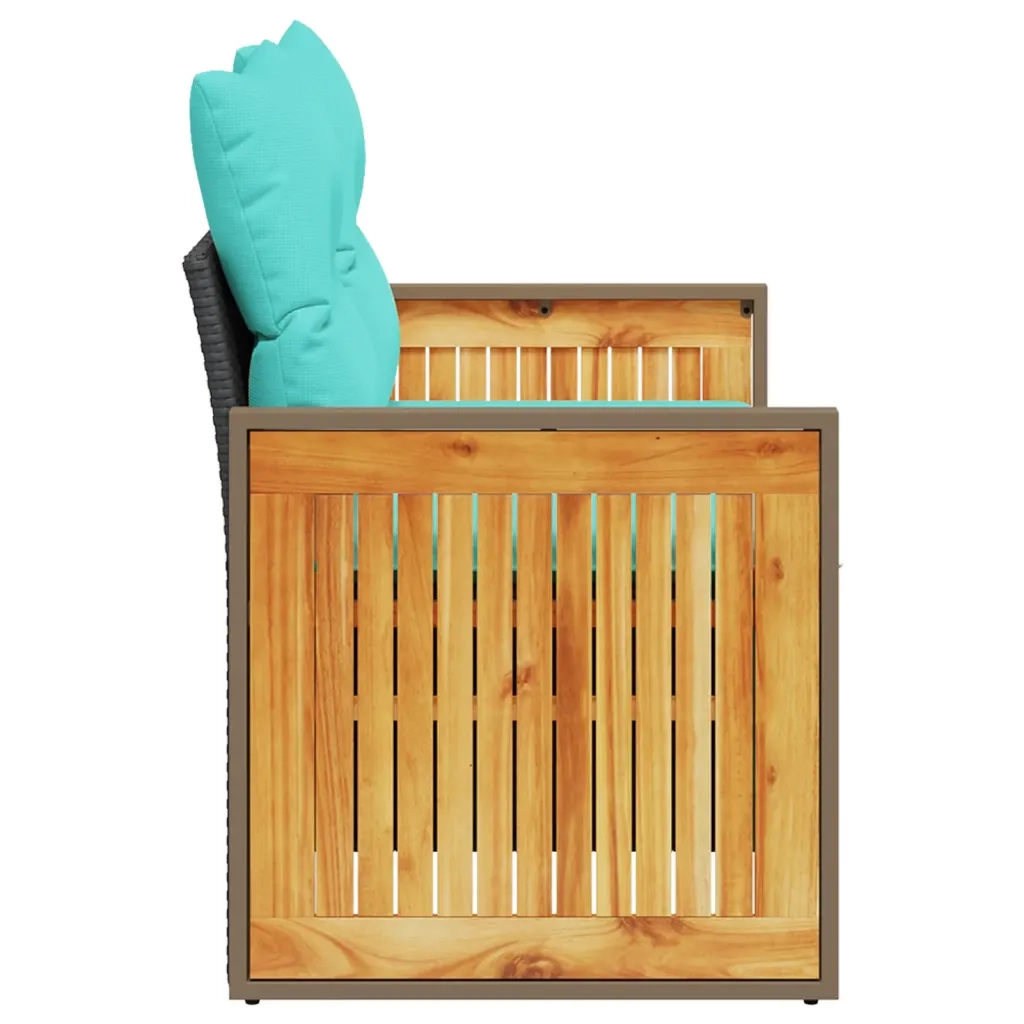 Divano da giardino con cuscini 2 posti nero in polyrattan 366037