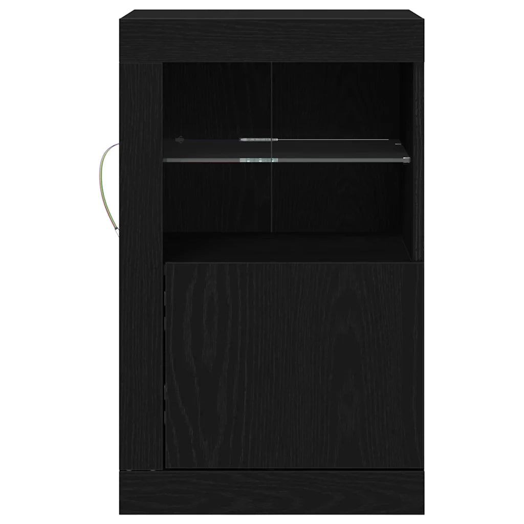 Credenza | Madia LED Rovere Nero 41 x 37 x 67 cm Legno multistrato