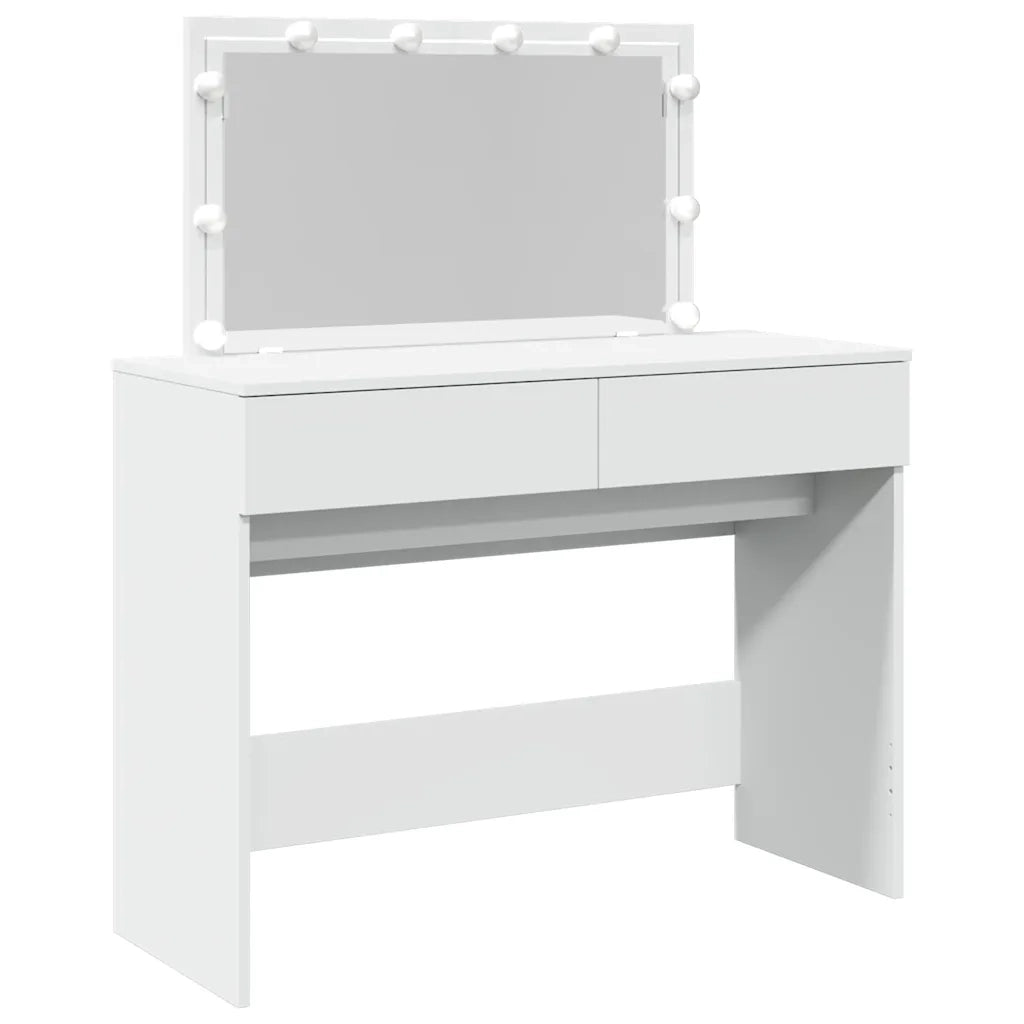 Toeletta | Tavolo da Trucco con LED Bianco 100x40x120 cm