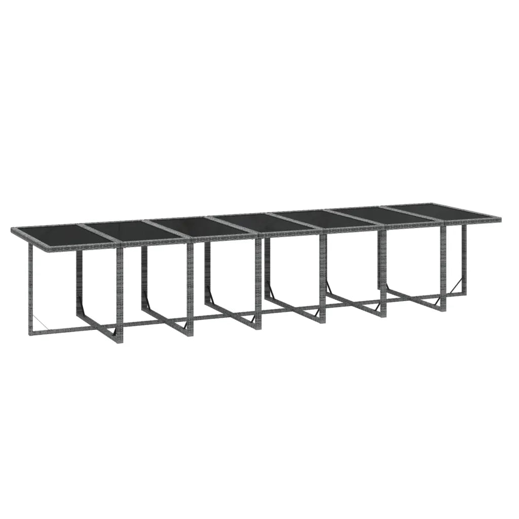 Set da Pranzo per Giardino 19 pz con Cuscini Polyrattan Grigio 3095645