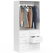 IDMarket - Armadio UPPAH lungo 80 cm con 6 contenitori in tessuto bianco