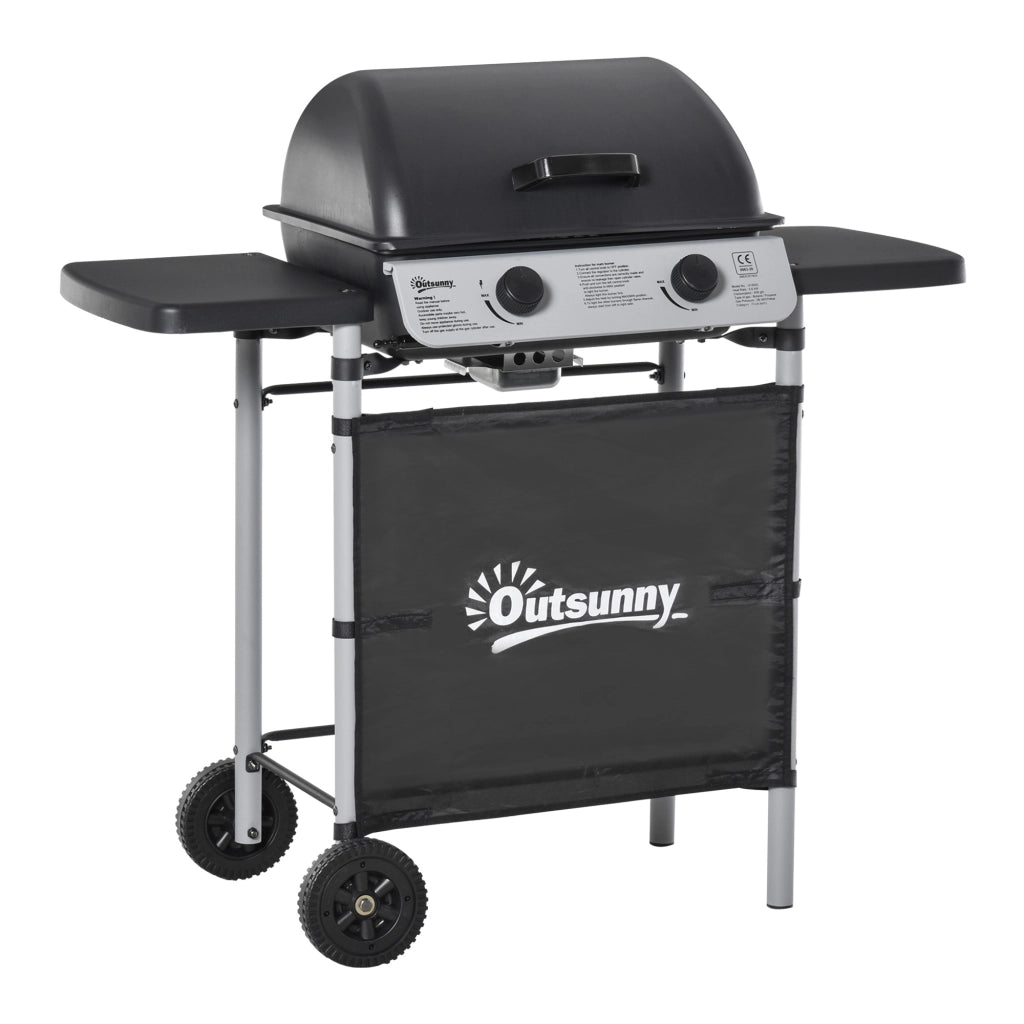 Barbecue a Gas con Coperchio ¨C Minimal ¨C Grigio 104x49x99cm