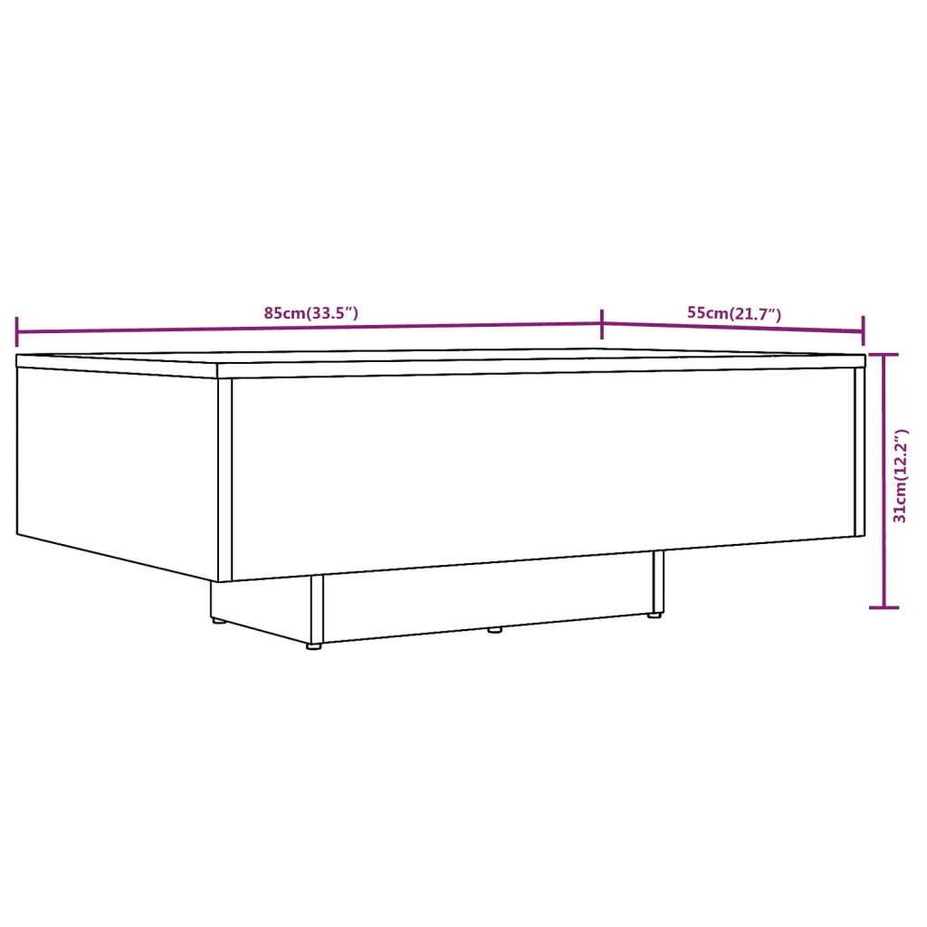 Tavolino da Salotto-Tavolino da soggiorno-Tavolo Grigio Sonoma 85x55x31 cm Legno Multistrato