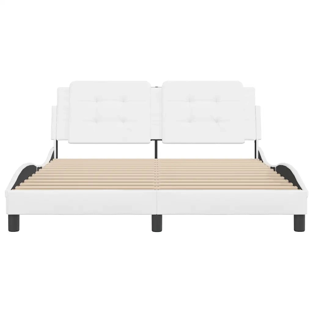 Giroletto senza Materasso Zadar Bianco 160x200 cm in Similpelle 3208192