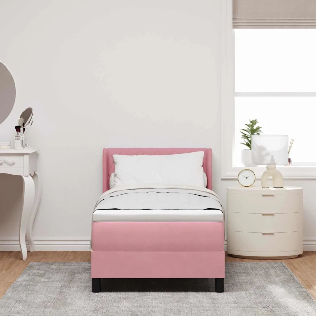 Letto a molle con materasso Rosa 200 x 80 cm Poliestere