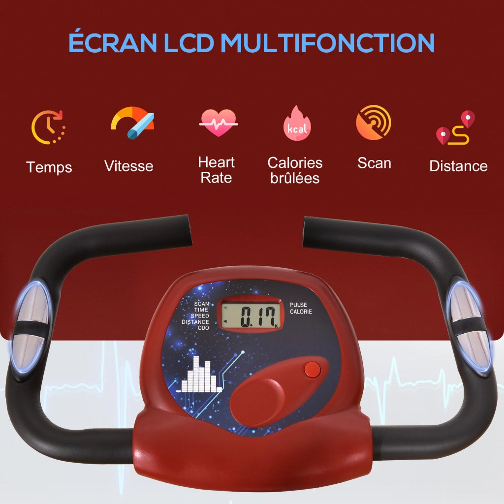 Cyclette pieghevole ¨C Xylo ¨C 8 livelli resistenza magnetica con schienale sedile regolabile display LCD rosso