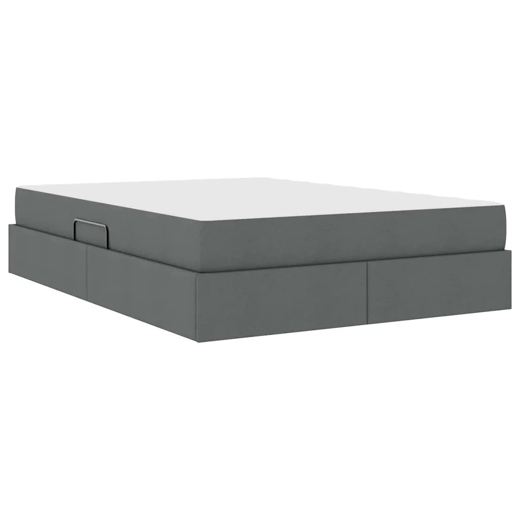 Letto con contenitore e materasso Grigio scuro 140 x 190 cm 3399659