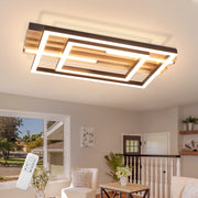 ZMH Plafoniera moderna LED quadrata geometrica in metallo 38cm 34W con telecomando per soggiorno camera da letto
