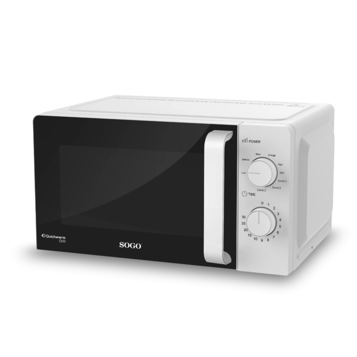 Forno microonde con grill 20L 700W + 900W, 5 livelli potenza e timer 30 min con piatto girevole 255 mm - Sogo