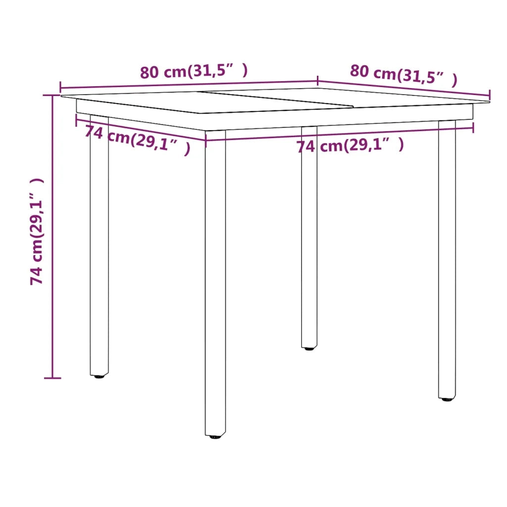 Set da Pranzo da Giardino 3 pz con Cuscini Beige e Nero 3099293