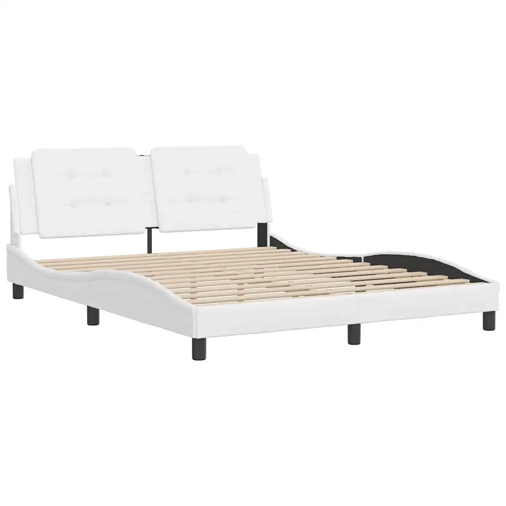 Giroletto senza Materasso Zadar Bianco 160x200 cm in Similpelle 3208192