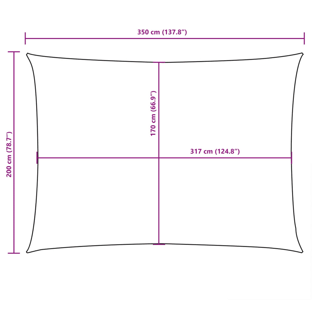 Vela Ombreggiante-Parasole a vela Tessuto Oxford Rettangolare 2x3,5m Terracotta