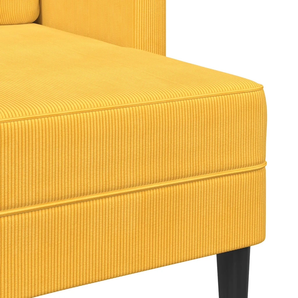 Divano | Divano da soggiorno | Sofa 2 Posti con Chaise longue a L Giallo Chiaro 125 cm Lino
