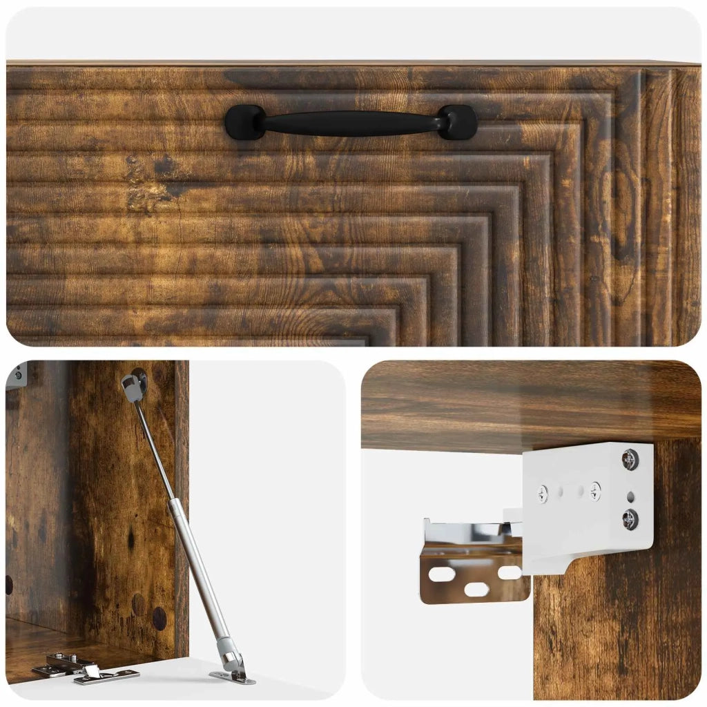 Mobile TV da Muro | Armadietto TV | Mobile Porta TV Rovere Fumo 78,5 x 31 x 30 cm