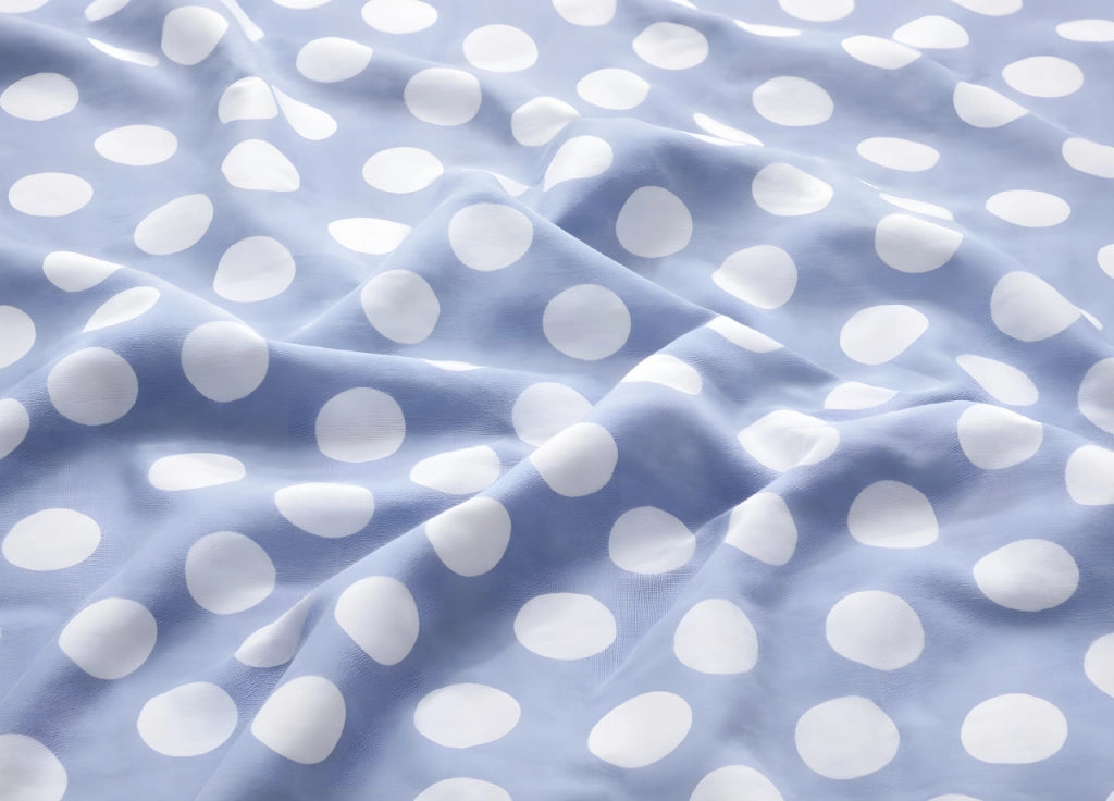Coppia Federe Cuscino Letto Double Face 100% Cotone Disegno Pois GI - Federe - Azzurro