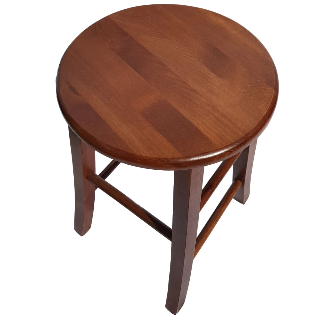 Sgabello tondo seduta massello h67 noce